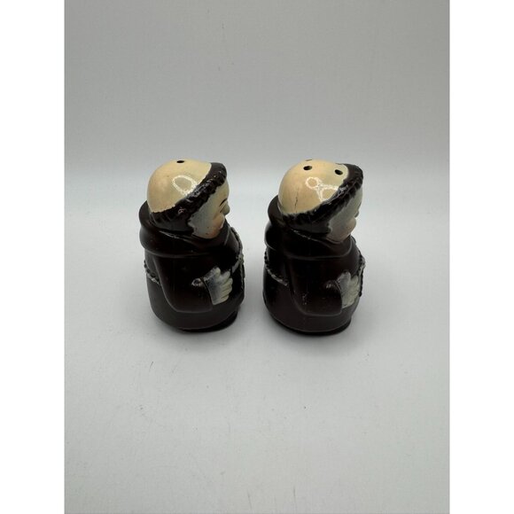Friar Tuck Clergy Monk S & P Set Goebel c1940-1955, W. Germany 2.5”Flush Faces - Picture 3 of 6